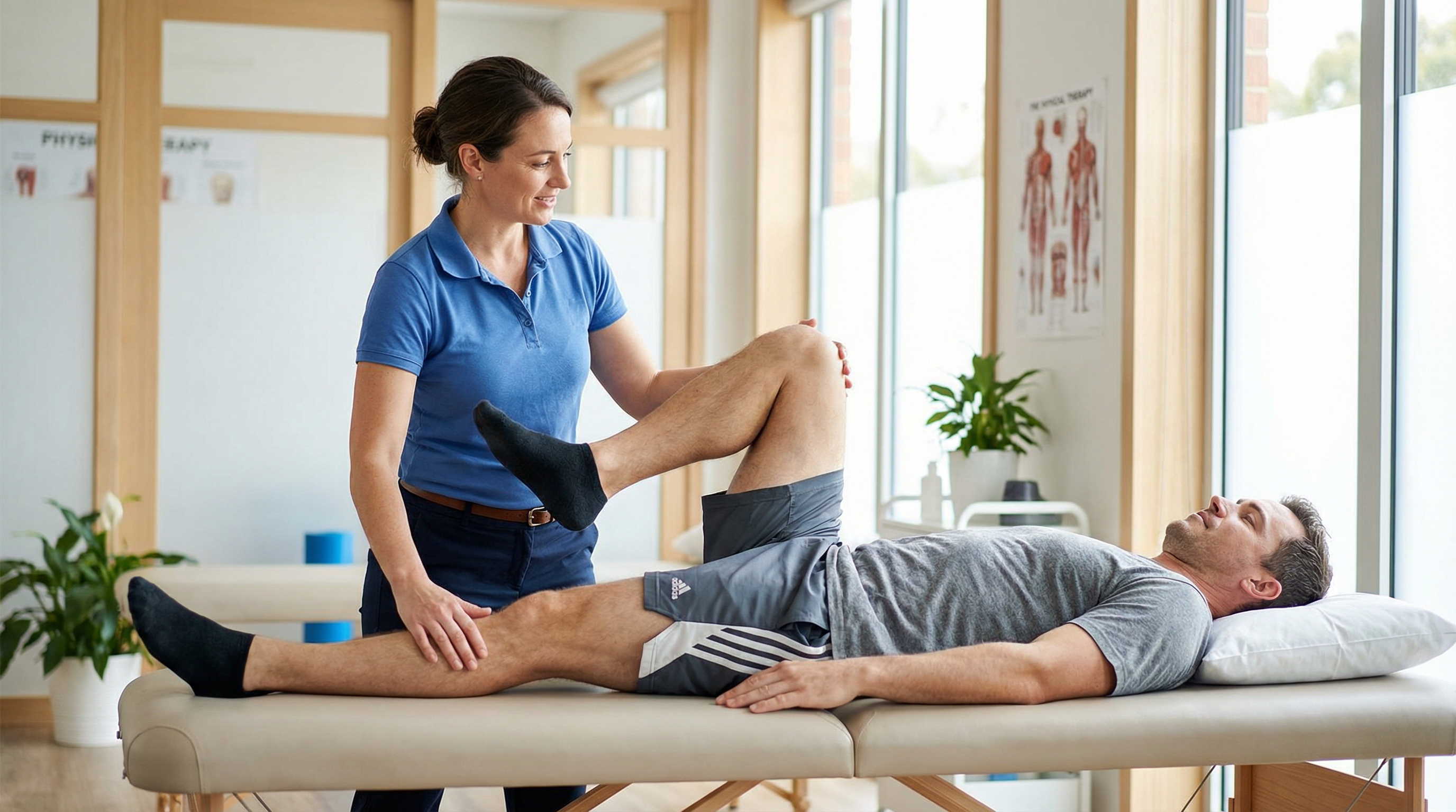 Physical therapist treating a patient with sciatica at Onesource Sports Neuro Rehab